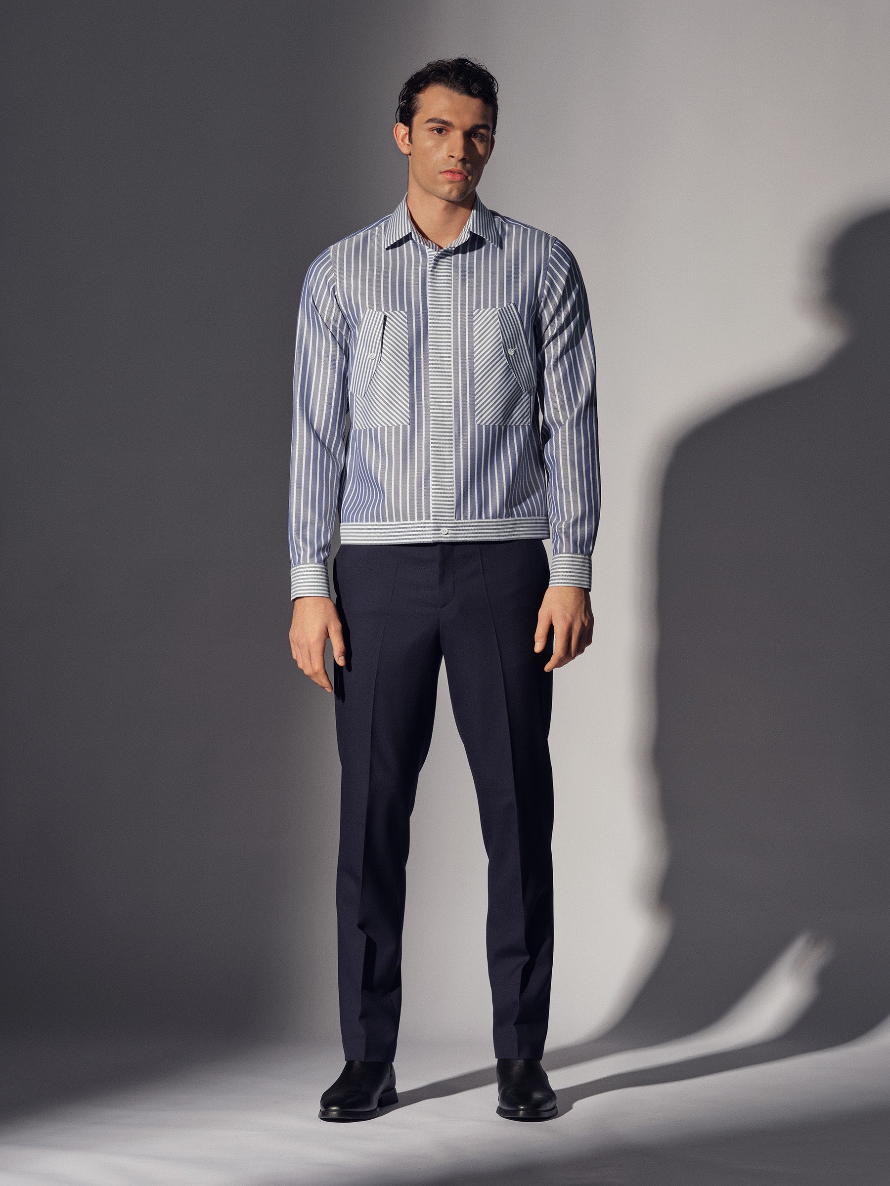 Blue Cotton Flap Pocket Shirt Overshirt