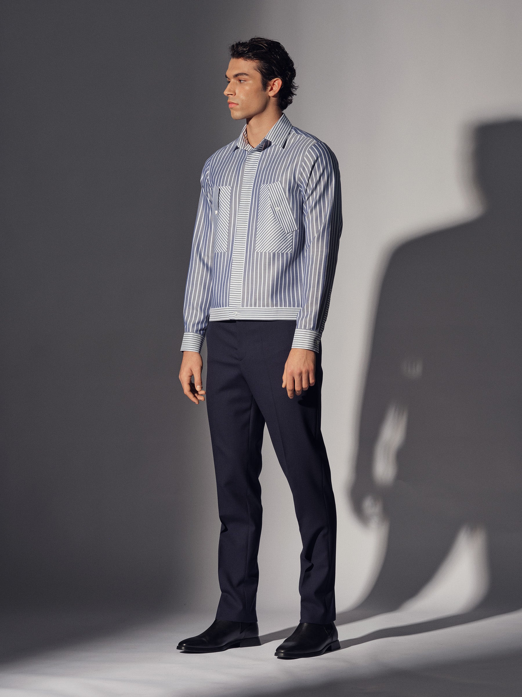 Blue Cotton Flap Pocket Shirt Overshirt