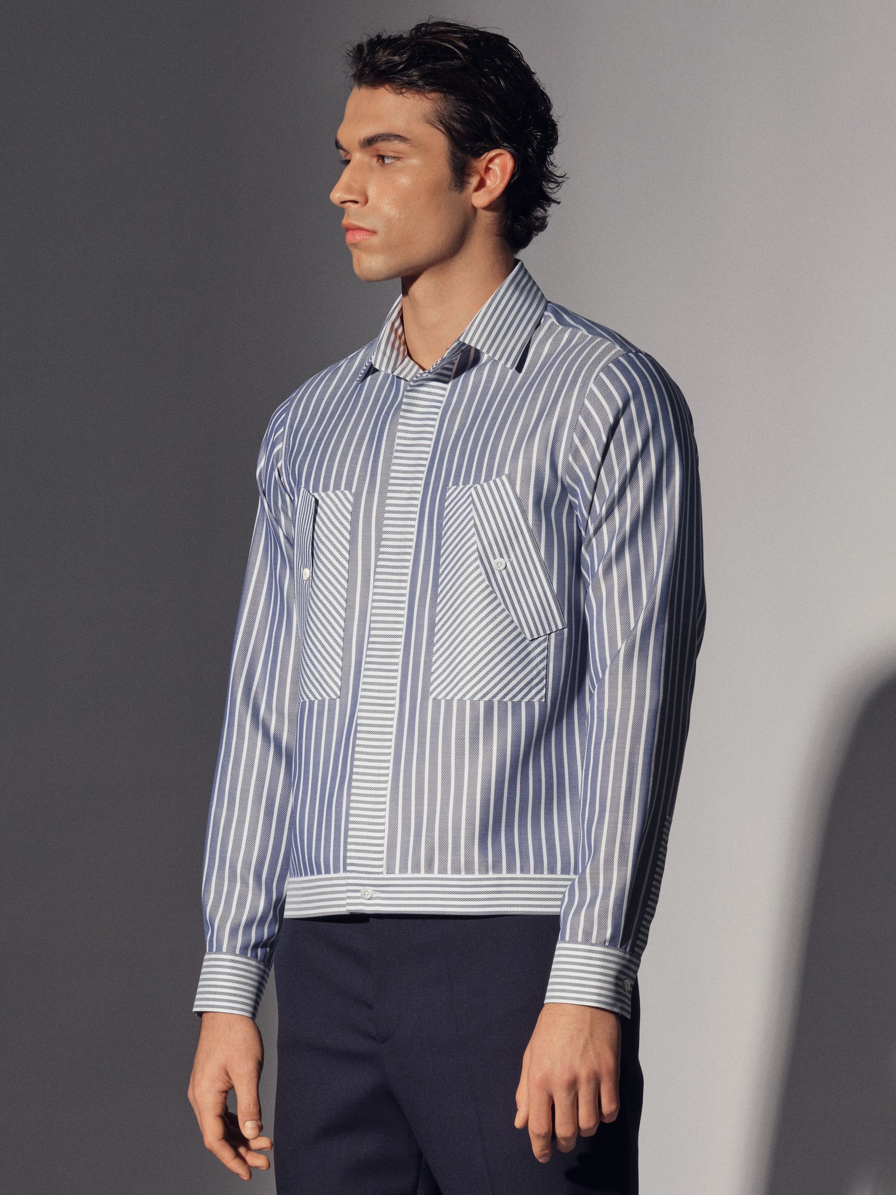 Blue Cotton Flap Pocket Shirt Overshirt