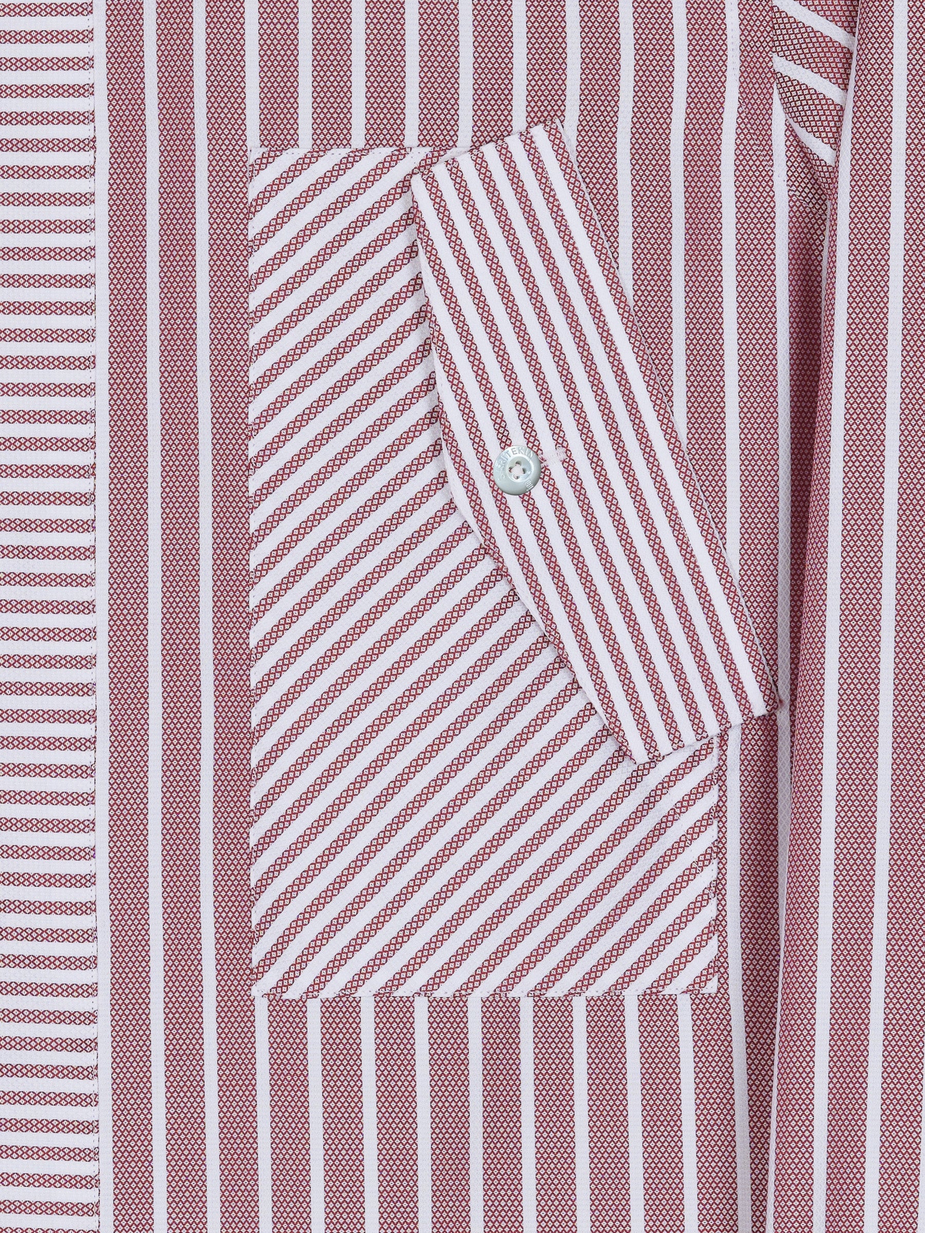 Red Cotton Flap Pocket Shirt Overshirt