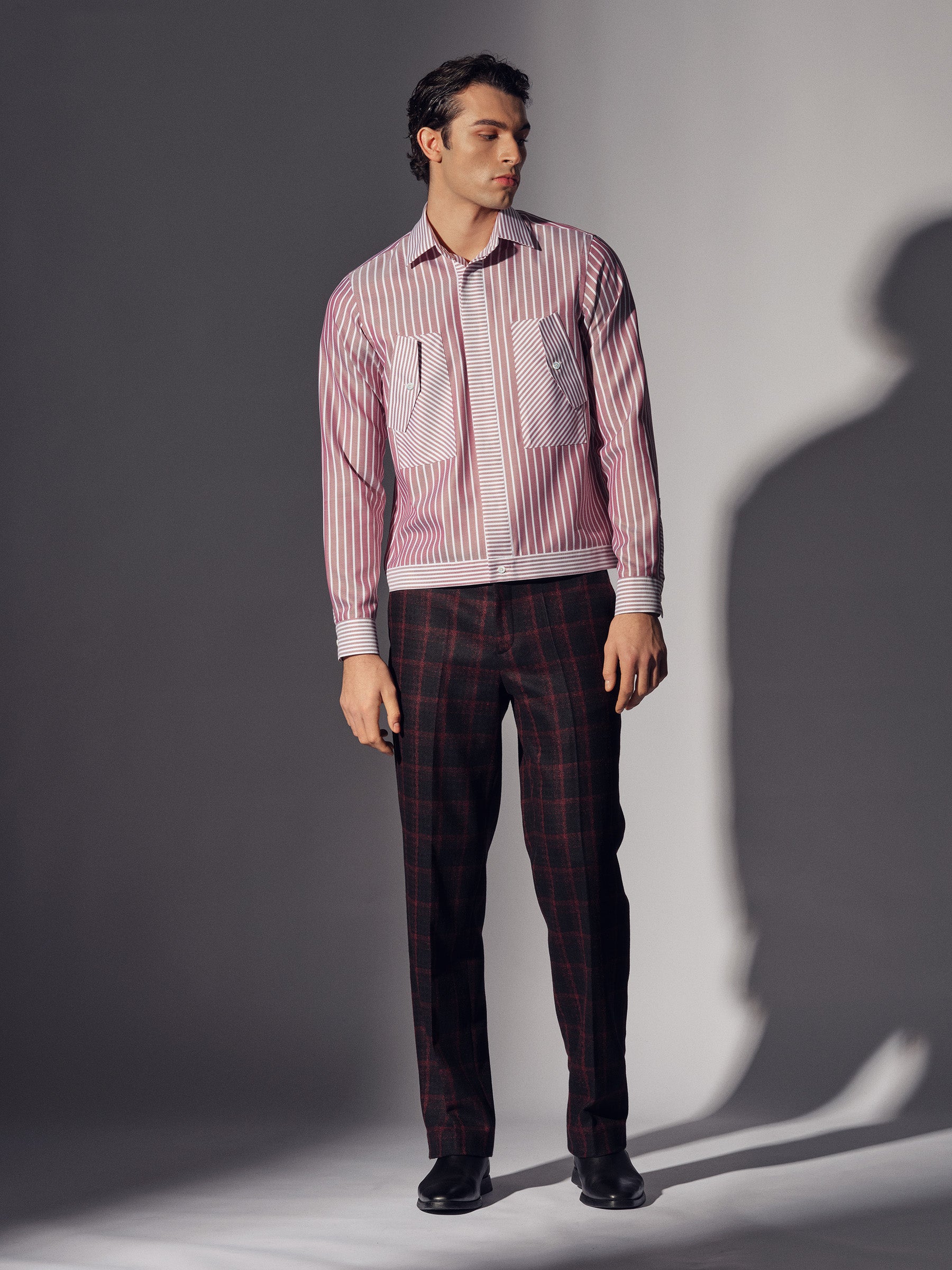 Red Cotton Flap Pocket Shirt Overshirt