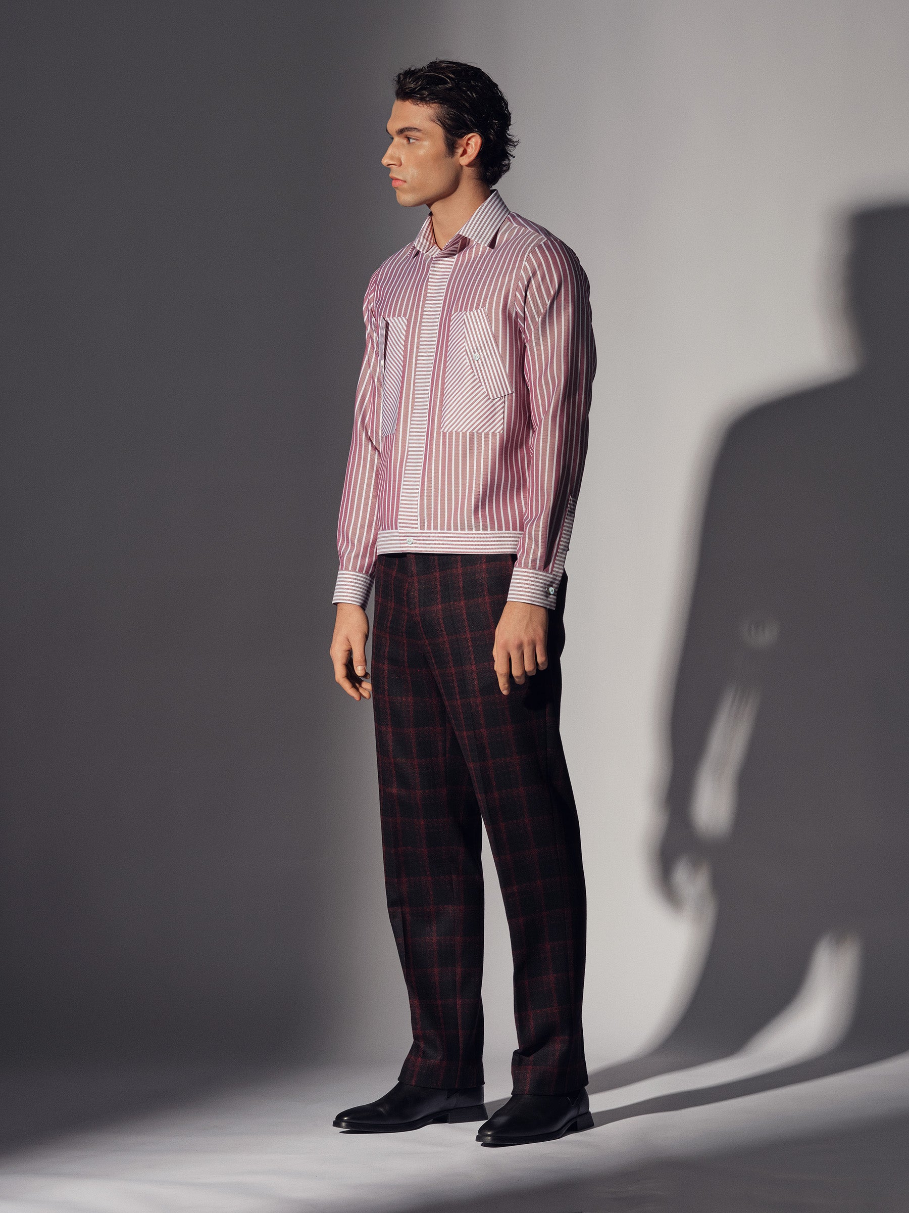 Red Cotton Flap Pocket Shirt Overshirt