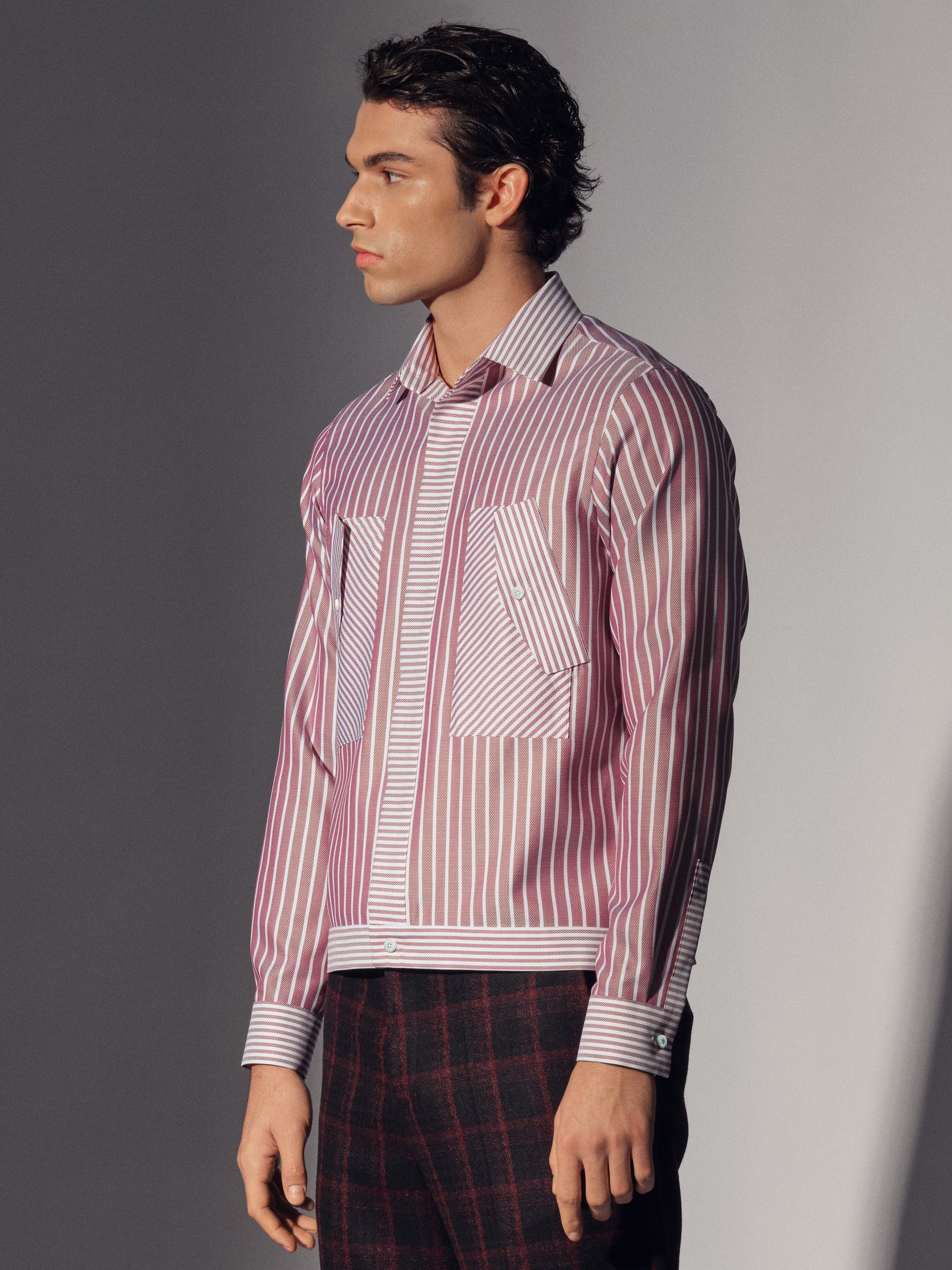 Red Cotton Flap Pocket Shirt Overshirt