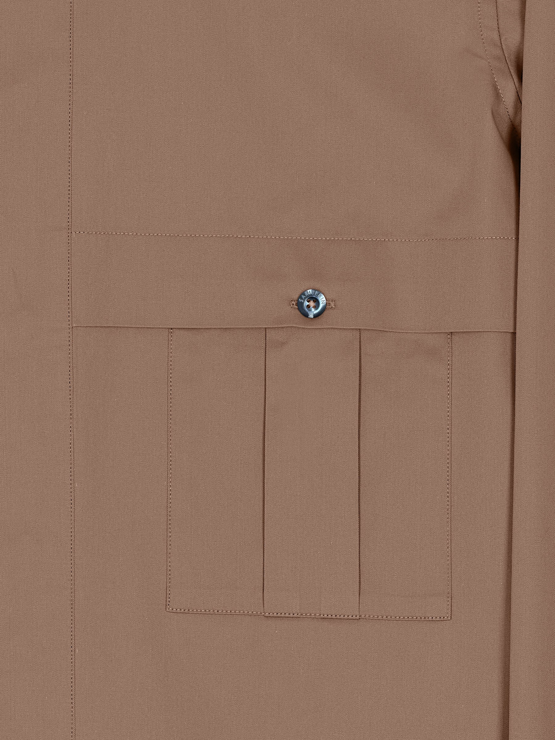 Box Pleat Pocket Shirt in Brown