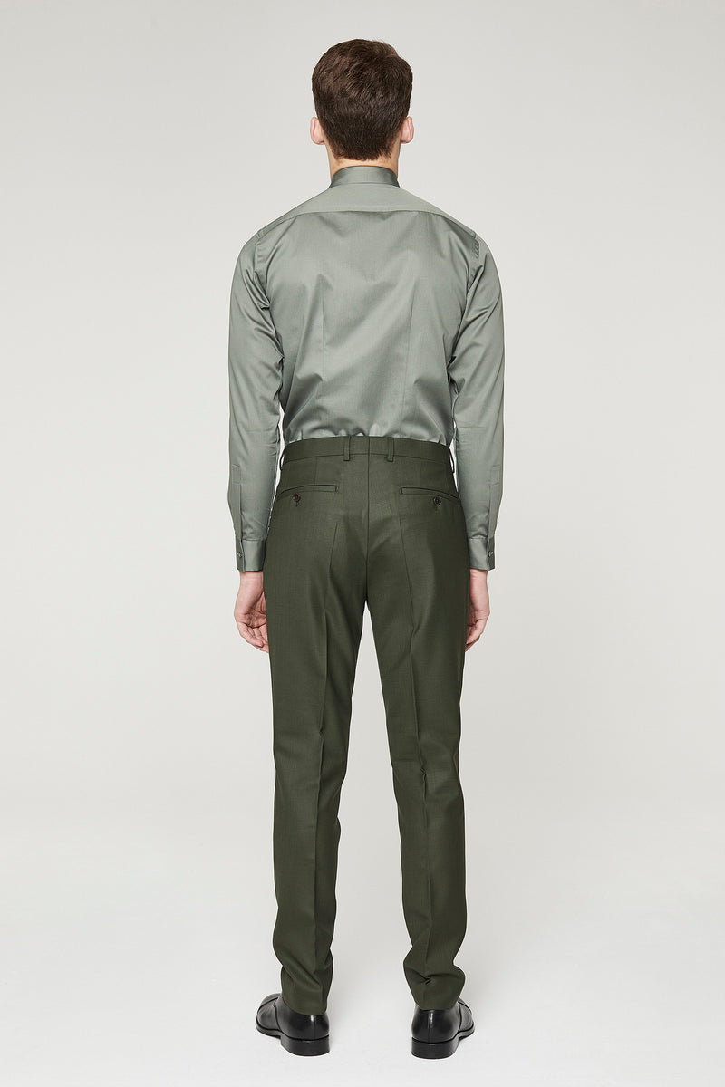 Green Cotton Concealed Placket Shirt