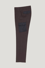 Brown Wool Bellow Pocket Trousers